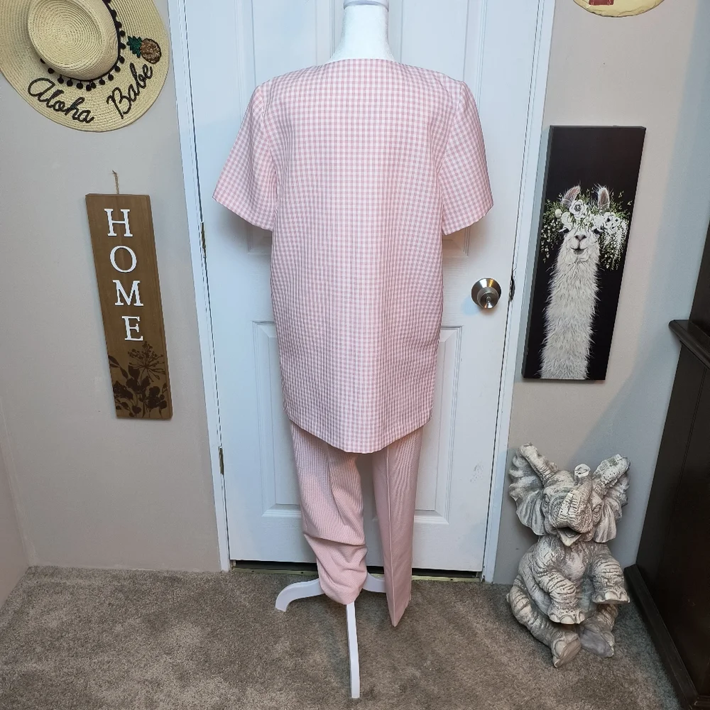 Vintage Willow Ridge Cottagecore modest Pink Gingham 2 Piece Set Size 8 - Picture 5 of 13